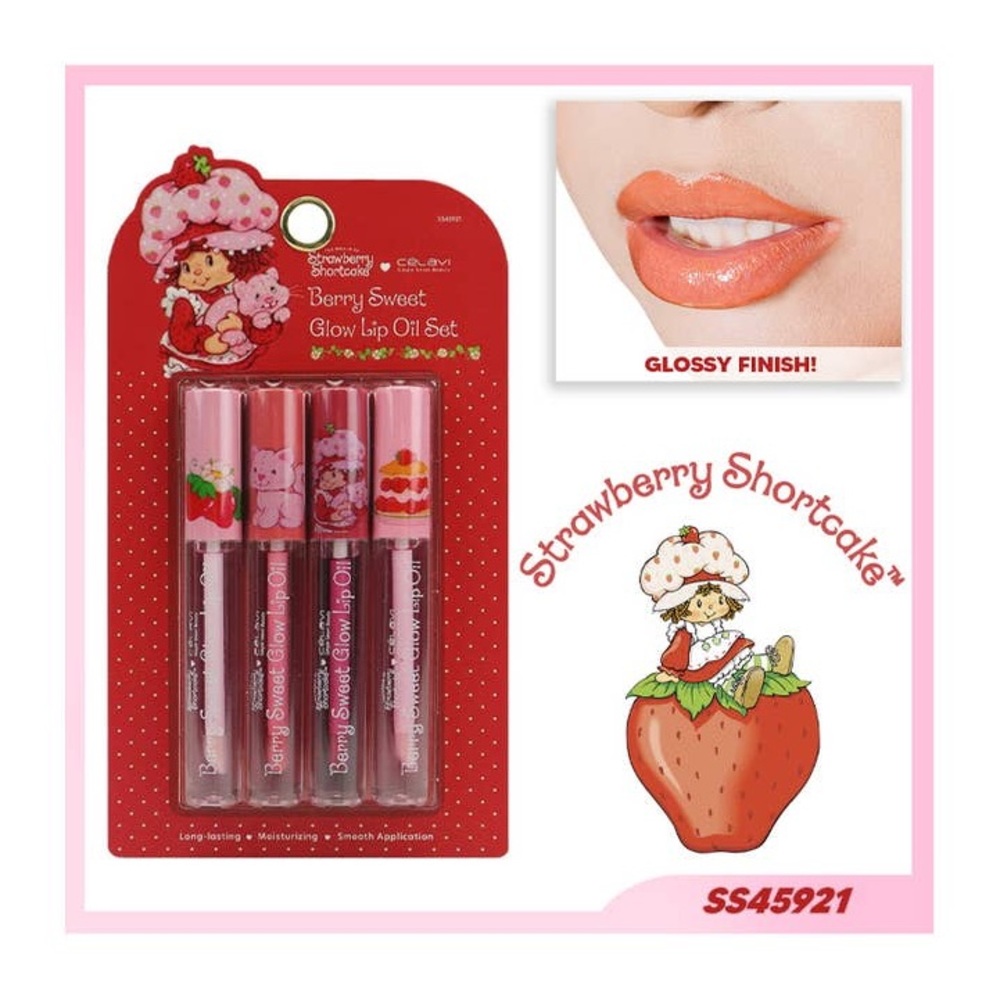 Célavi Strawberry Shortcake Berry Sweet Glow Lip Oil Set - Picture 4 of 7